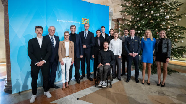 Empfang für die erfolgreichen bayerischen Athletinnen und Athleten bei den Olympischen Spielen und den Paralympics in Paris 2024 mit Ministerpräsident Dr. Markus Söder und Sportminister Joachim Herrmann.