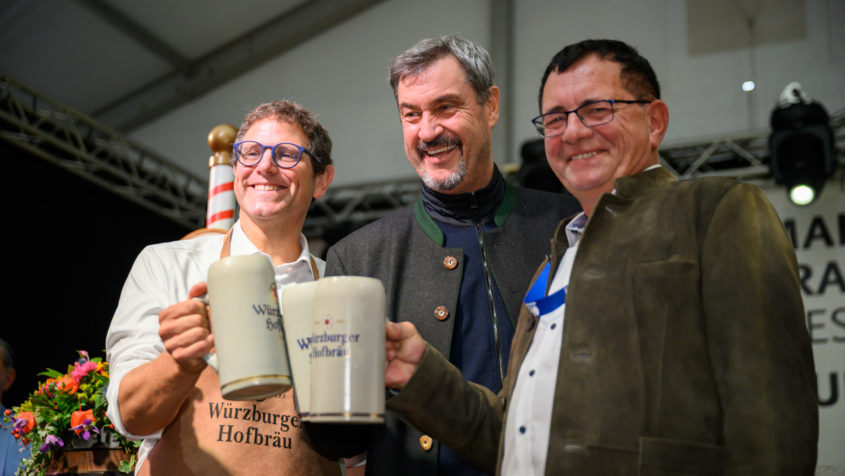 Eröffnung der Mainfranken-Messe 2025 mit dem Würzburger Oberbürgermeister Martin Heilig (links) und Ministerpräsident Dr. Markus Söder (Mitte).