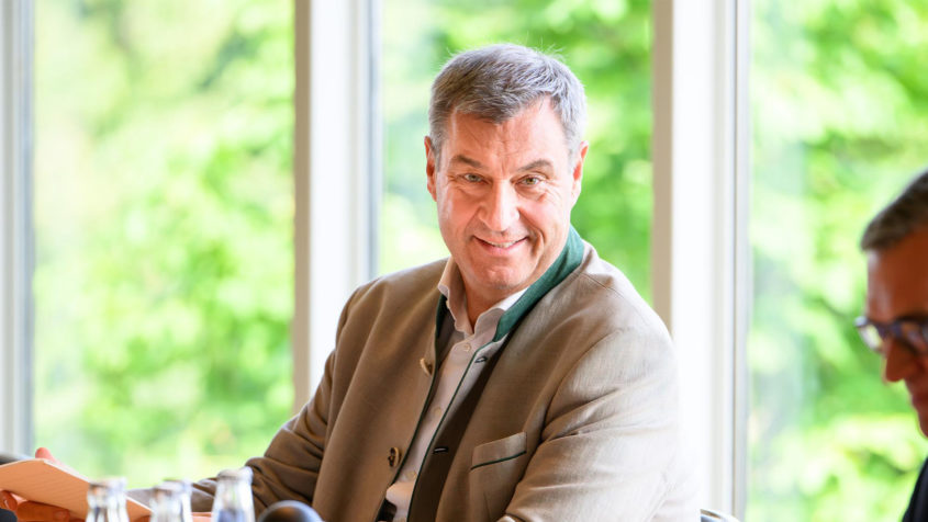 Ministerpräsident Dr. Markus Söder leitet die Sitzung des Ministerrats.